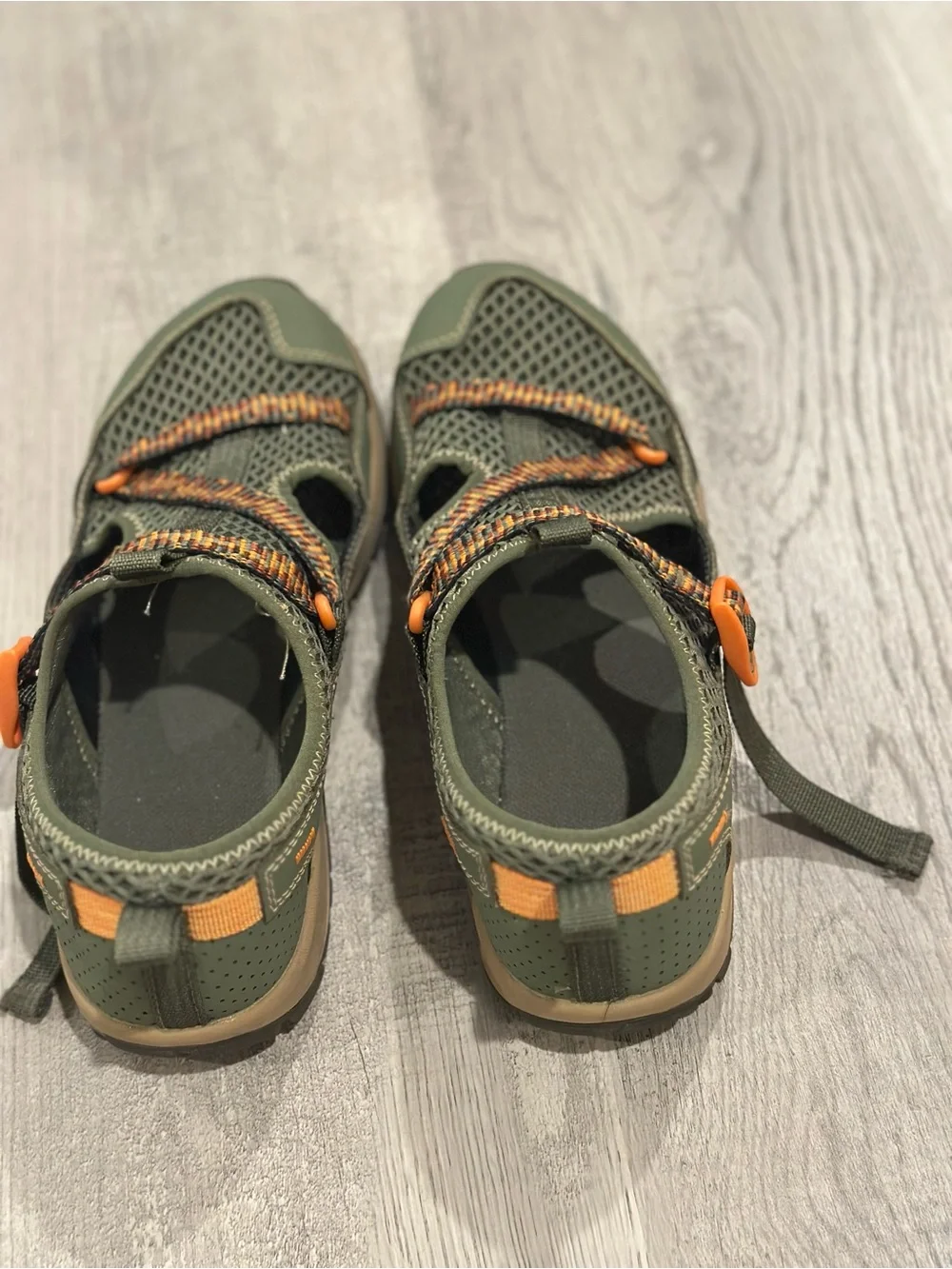 Chaco Outcross EVO Mary Jane Women 6 Green Orange Water Hiking Shoes Sandals